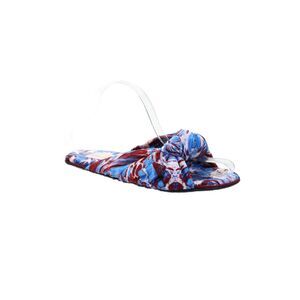 Olivia Morris Womens Front Bow Single Strap Abstract Print Slides Multicolor 8.5